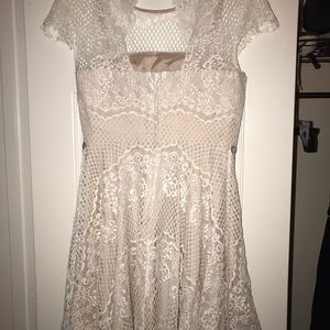 Knee length lace cocktail dress